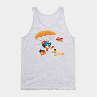 Vector illustration of a cute skydiver. Tank Top